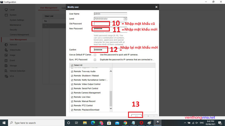 Hướng dẫn thay đổi mật khẩu đầu ghi hình hikvision đơn giản nhất