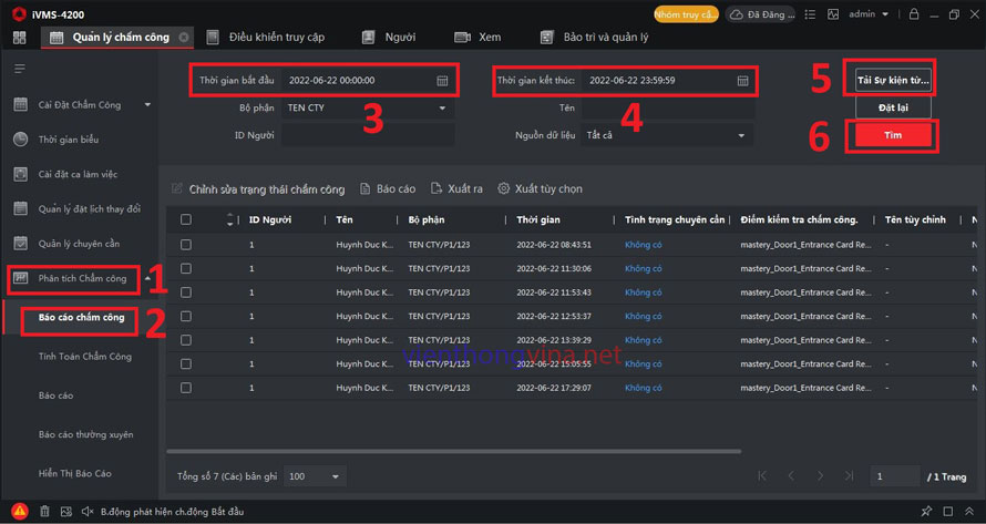 HƯỚNG DẪN SỬ DỤNG CHẤM CÔNG HIKVISION BẰNG PHẦN MỀM IVMS-4200