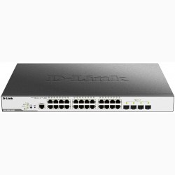 24-port 10/100/1000 Mbps PoE + 4-port 10G SFP+ L2 Gigabit Managed Switch D-Link DGS-3000-28XMP