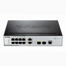 8-Port 10/100/1000BASE-T + 2-Port Combo 10/100/1000BASE-T/SFP L2 Managed Switch D-Link DGS-3000-10TC