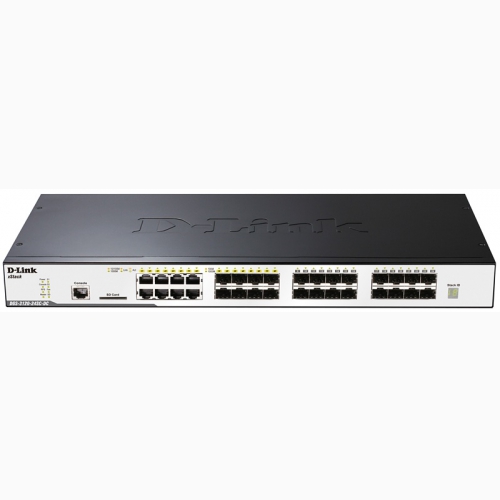 16 SFP + 8 Combo 10/100/1000BASE-T/SFP ports xStack L2+ Managed Switch D-Link DGS-3120-24SC-DC/USI